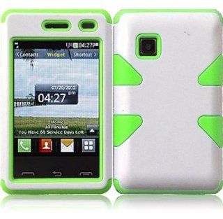LF Green White Hybrid Case Cover, Lf Stylus Pen and Wiper For TracFone, StraightTalk, Net 10 LG 840G: Cell Phones & Accessories