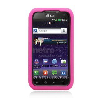 LG Connect 4G/Ms840/Viper 4G/Ls840 (Sprint) Armor Case Black Hard Cover+Hot Pink Silicone Case Cell Phones & Accessories
