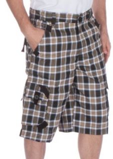 Sakkas Men's Plaid Six Pocket Cargo Shorts at  Mens Clothing store: