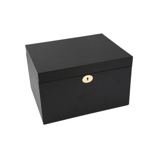Bey Berk Black Leather Jewelry & Watch Box   11.75W x 7H in.   Womens Jewelry Boxes