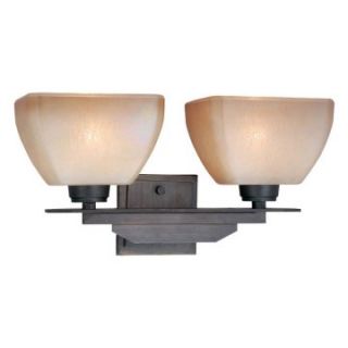 Vaxcel Descartes 2 Light Vanity Light   16.5W in. Architectural Bronze   Bathroom Lighting