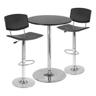 Winsome 3 Piece Pub Table Set with Curved Back Stool   Pub Tables