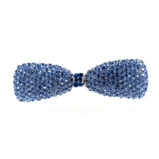 DoubleAccent Hair Jewelry Crystal Bowtie Barrette Blue Color: Jewelry