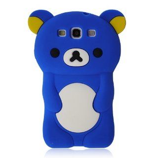 TEDDY BEAR 3D Design Silicone Case Cover Skin for Samsung Galaxy S3 III   BLUE w/ Screen Protector: Cell Phones & Accessories