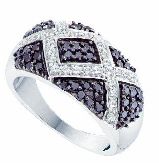 1.00ctw Black Diamond Fashion Band Ring 14K White Gold: Jewelry