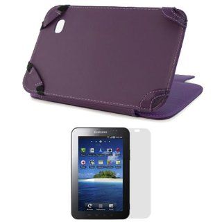GTMax Purple High Quality Premium Leather Case Folio with Built in Stand + LCD Screen Protector for Samsung Galaxy Tab SCH I800 / P1000 / SGH T849 / SPH P100: Computers & Accessories