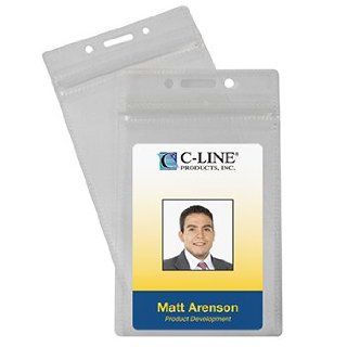 C Line Vertical Zippered Badge Holders   50pk : Office Products