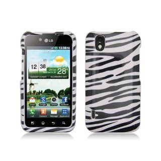 Black White Zebra Stripe Hard Cover Case for LG Ignite 855 Marquee LS855 Sprint LG855 Boost L85C NET10 Straight Talk Optimus Black P970 L85C Majestic US855 US Cellular: Cell Phones & Accessories