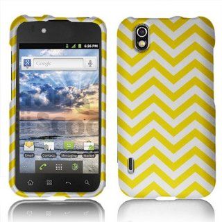 Unique, Fun & Cool Hard Case for Ls855 / Lg Marquee / Lg Ignite Trendy Design Zigzag Mustard Yellow Faceplate: Cell Phones & Accessories