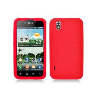 Red Soft Silicone Gel Skin Cover Case for LG Ignite 855 Marquee LS855 Sprint LG855 Boost L85C NET10 Straight Talk Optimus Black P970 L85C Majestic US855 US Cellular: Cell Phones & Accessories