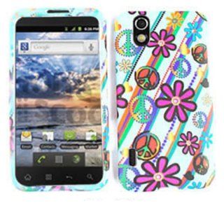 ACCESSORY MATTE COVER HARD CASE FOR LG MARQUEE / IGNITE LS 855 PRETTY FLOWERS PEACE SIGNS WHITE: Cell Phones & Accessories