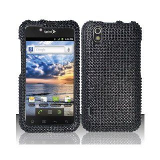 Black Bling Gem Jeweled Crystal Cover Case for LG Ignite 855 Marquee LS855 Sprint LG855 Boost L85C NET10 Straight Talk Optimus Black P970 L85C Majestic US855 US Cellular: Cell Phones & Accessories