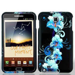 Blue Flower Hard Cover Case for Samsung Galaxy Note N7000 SGH I717 SGH T879: Cell Phones & Accessories