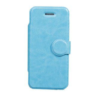 Mooncolour Crazy Horse line Two Parts Faux Leather Slim Folio Stand Skin Wallet Case Cover for Apple Iphone 5c (Light Blue) Cell Phones & Accessories