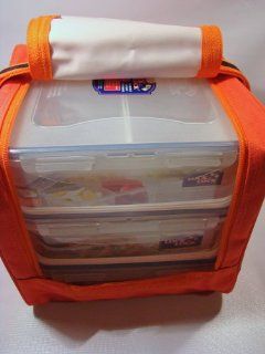 Lock & Lock HPL858SO Lunch Box Bag w/3 Airtight Storage Stackable Containers: Orange: Reusable Lunch Bags: Kitchen & Dining
