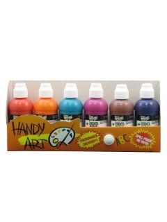 Handy Art by Rock Paint 882 043 2 Ounce Tempera Paint Markers, 6 Color Kit