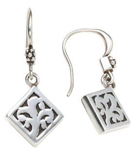 Sterling Silver Square Cutout Drop Earrings by Lois Hill: Jewelry