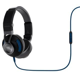 JBL Synchros S300 Premium On Ear Stereo Headphones with Apple 3 Button Remote, Black/Blue Electronics