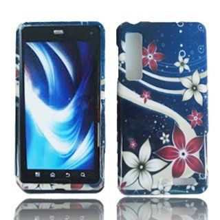 For Verizon Notorola Droid 3 Xt862 Accessory   Blue Flower Design Hard Case Proctor Cover + Lf Stylus Pen: Cell Phones & Accessories