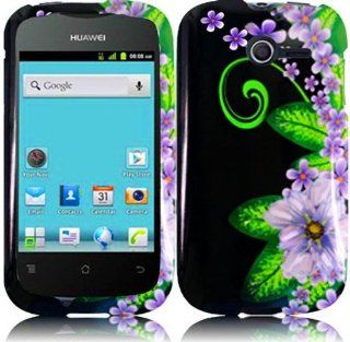 Huawei Ascend Y M866 ( Straight Talk , Net10 , Tracfone , US Cellular ) Phone Case Accessory Beauteous Leaves Flowers Hard Snap On Cover with Free Gift Aplus Pouch: Cell Phones & Accessories