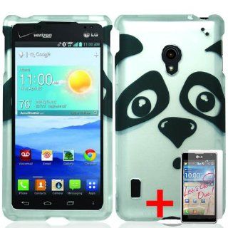 LG LUCID 2 VS870 WHITE BLACK PANDA BEAR COVER SNAP ON HARD CASE + SCREEN PROTECTOR by [ACCESSORY ARENA]: Cell Phones & Accessories