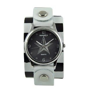 Nemesis Women's Silvertone Star White/ Black Leather Band Watch Steko LTD: Watches