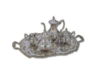 Reed & Barton Sheffield Collection Silver plated Burgundy 5 Piece Tea Set: Tea Services: Kitchen & Dining