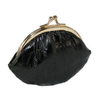 Small Eel Skin Coin Purse (Black): Shoes