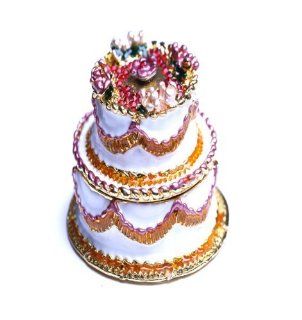 Lilly Rocket Collectible Box with Rhinestone Bejeweled Swarovski Crystals   Wedding Cake: Jewelry Boxes: Jewelry