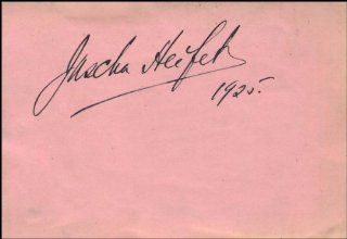 Heifetz, Jascha. (1901 1987). Early Autograph Signature.: Entertainment Collectibles