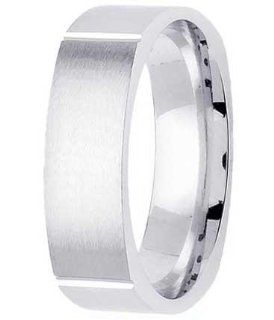 L.A. Wedding 14KLAW4542 S11.5 6mm 14K White Gold Square Shapped Wedding Band   Size 11.5: L.A. Wedding: Jewelry