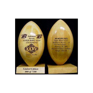 Super Bowl XXXV Champions (Baltimore Ravens) Laser Engraved Solid Maple Wood Football by Gridworks : Sports & Outdoors