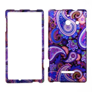 2D Purple Paisley Huawei Ascend W1 H883G Straight Talk TracFone Prepaid Smartphone Case Cover Hard Case Snap on Cases Rubberized Touch Protector Faceplates: Cell Phones & Accessories