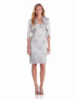 Adrianna Papell Women's Twisted Lace Dress With Jacket at  Womens Clothing store: