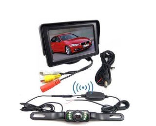 BW 4.3 inch TFT LCD Car Monitor Wireless Rear View IR Night Waterproof Parking Backup Camera System  Installation Services 