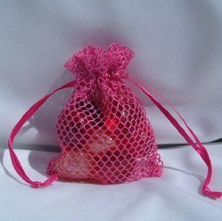 3x4 Mesh Fishnet Wedding Favor Gift Bags/Jewelry Pouches   Hot Pink (10 Bags)   Gift Wrap Bags