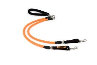 EZ Steps Low Impact Shock Absorbing Coupler Leash for Walking Two Dog up to 200 lbs. Combined Weight, Orange : Pet Leashes : Pet Supplies