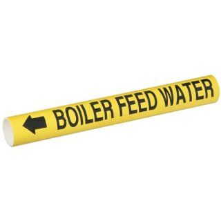 Brady 4017 B Bradysnap On Pipe Marker, B 915, Black On Yellow Coiled Printed Plastic Sheet, Legend "Boiler Feed Water": Industrial Pipe Markers: Industrial & Scientific