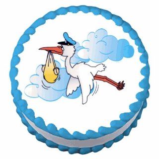 New Baby Stork ~ Edible Image Cake / Cupcake Topper  Decorative Cake Toppers  