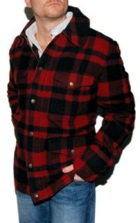 Polo Ralph Lauren Mens Merino Wool Plaid Red Black Jacket Large at  Mens Clothing store: Wool Outerwear Coats