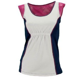 Lucky In Love Women`s Empire Color Block Tennis Top White/Navy Small : Tennis Shirts : Sports & Outdoors
