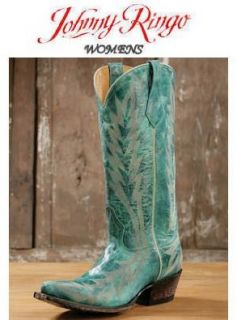 Johnny Ringo Boots Western Cowboy Leather 922 19T Womens Turquoise: Shoes