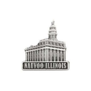 LDS Mens Nauvoo Illinois Temple Silver Steel Tie Tac / Tie Pin for Boys: Jewelry