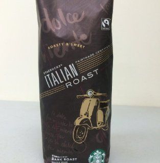 Starbucks Italian Roast Coffee Fair Trade Certified   Whole Bean 1 Lb : Grocery & Gourmet Food