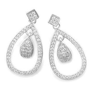 Kate Middleton Royal Wedding .925 CZ Teardrop Earrings: Stud Earrings: Jewelry