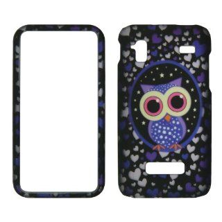 2D Hearts Owl Samsung Captivate Glide i927 AT&T Case Cover Hard Case Snap on Rubberized Touch Case Cover Faceplates: Cell Phones & Accessories