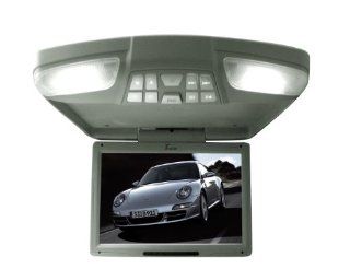 Tview T138ADVFD GR 13 Inch Car Flip Down Monitor with Built In DVD Player (Grey) : Vehicle Overhead Video : Car Electronics