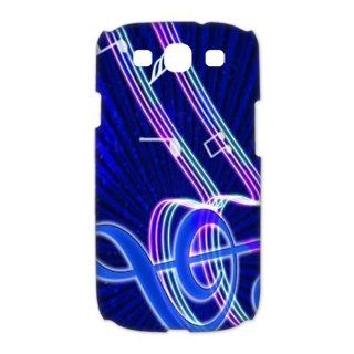 Neon Blues Music Notes Case Cover Rubber with bumper protection for Samsung Galaxy S3 I9300 Hard Cell Phones & Accessories