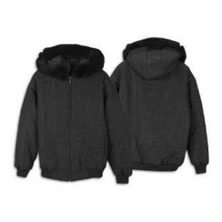 Pelle Pelle Men's P Jacket with Fur Hood ( sz. L, Black ): Clothing