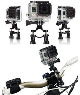 Floureon Motorcycle Bike Handlebar Seatpost Pole Mount + Three way Adjustable Pivot Arm for Gopro HD Hero 3+ 3 2 1 Camera : Tripod Camera Mounts : Camera & Photo